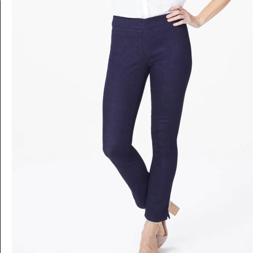 NYDJ‎ Skinny Ankle Pull On Jeans with Slit : SZ 8